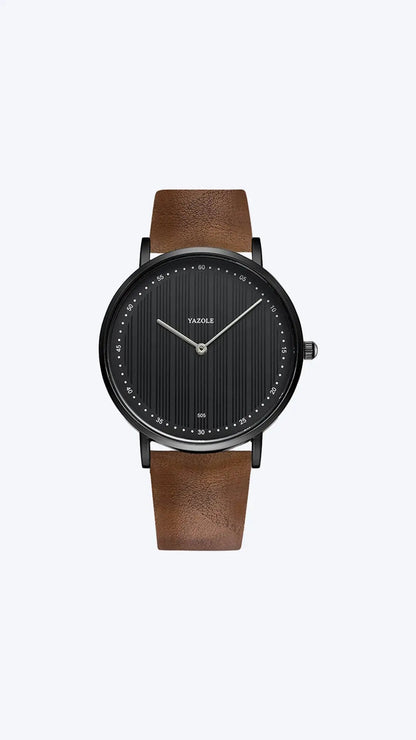 Mannenhorloge – Elegant RVS Horloge 40 mm met Lederen Armband