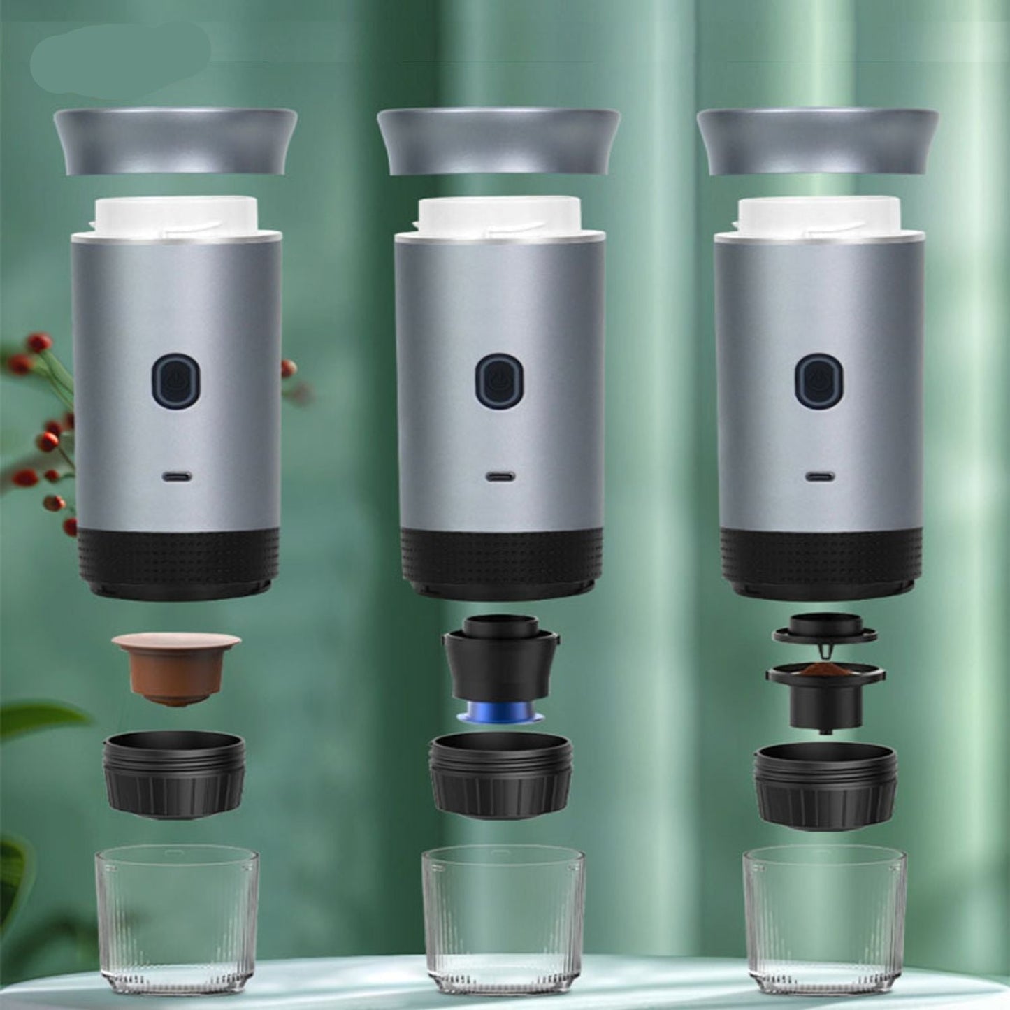Draagbare Espressomachine 3-in-1 voor Thuis en Op Reis