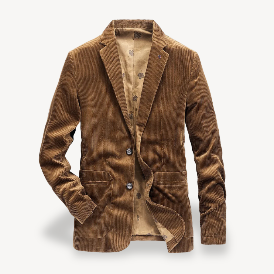 Heren Blazer Corduroy Slim Fit Retro Stijl Jas - Velinix