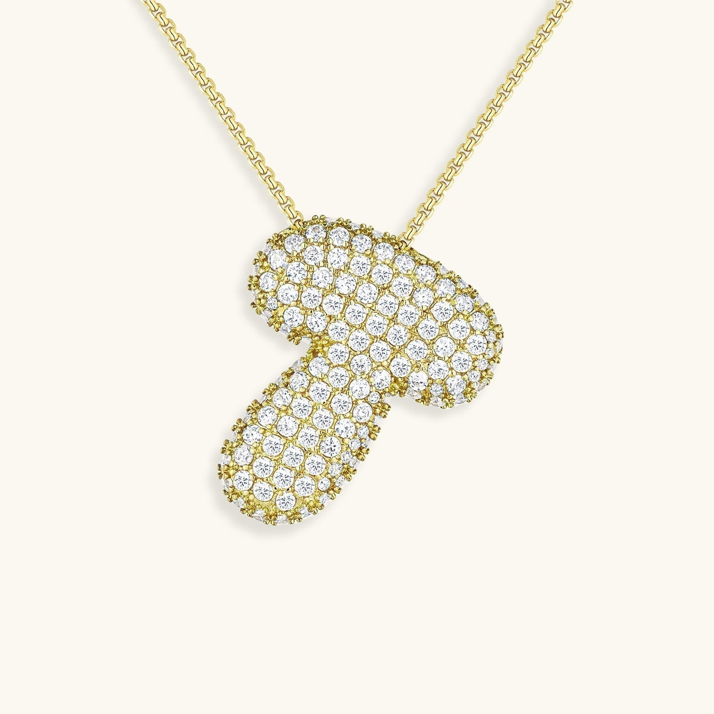 Glitter Diamant Initial Halsketting Zilver