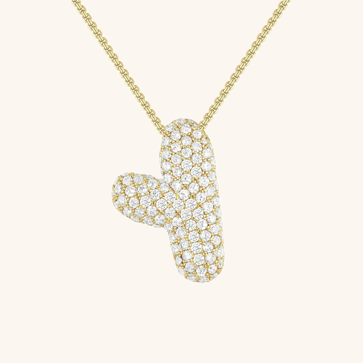 Glitter Diamant Initial Halsketting Zilver