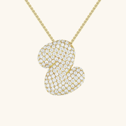 Glitter Diamant Initial Halsketting Zilver