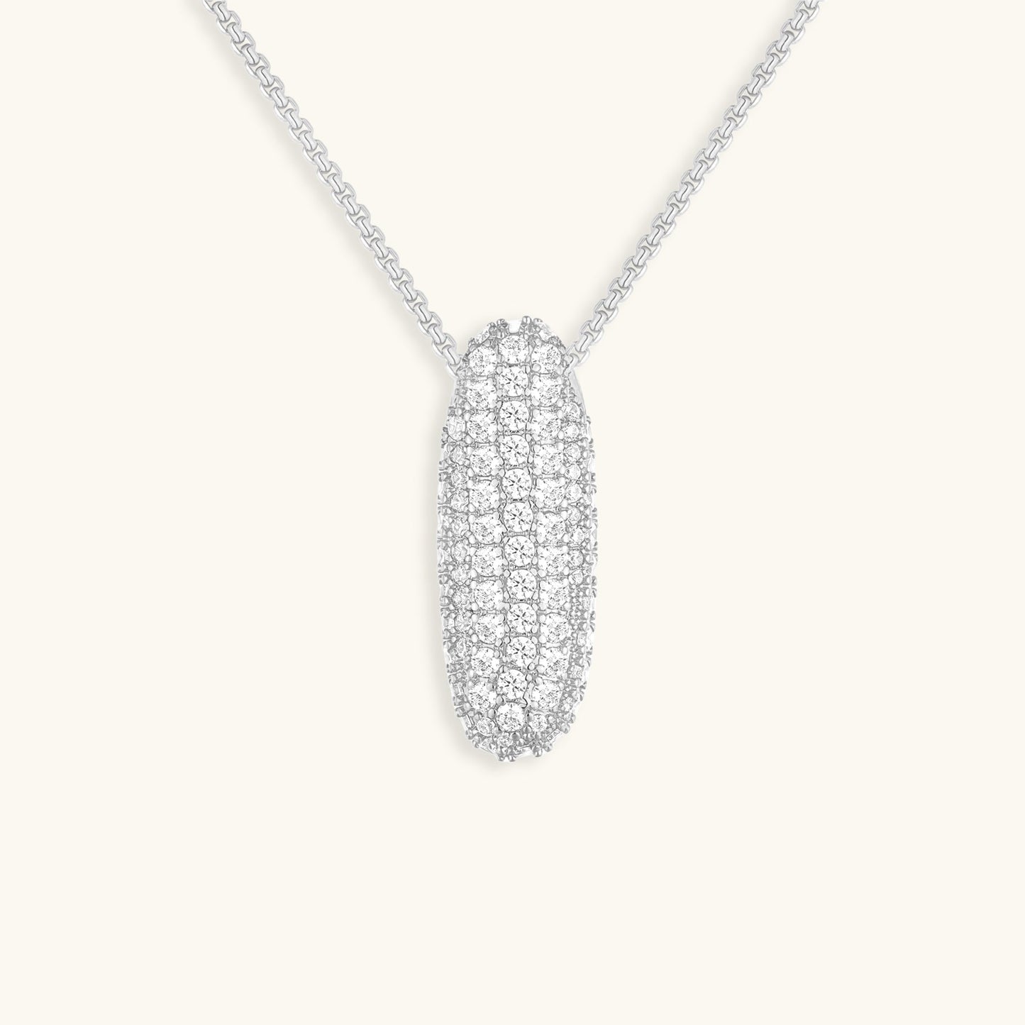 Glitter Diamant Initial Halsketting Zilver