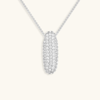 Glitter Diamant Initial Halsketting Zilver