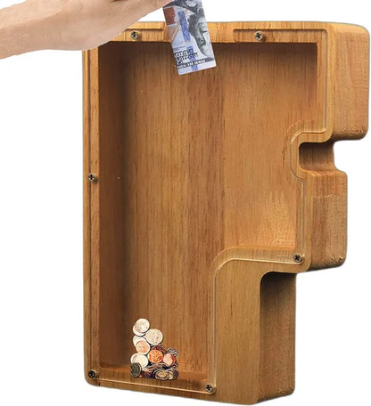 Houten Spaarpot Gepersonaliseerd met Naam of Initialen