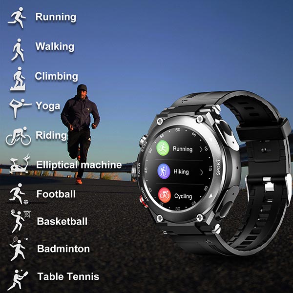 Smartwatch met Oortjesopslag en Bluetooth