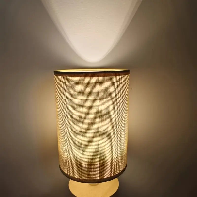 LED Tafellamp Houten Basis Stoffen Kap Minimalistisch Design