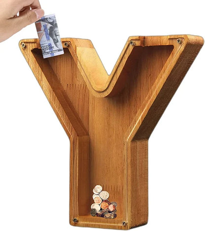 Houten Spaarpot Gepersonaliseerd met Naam of Initialen