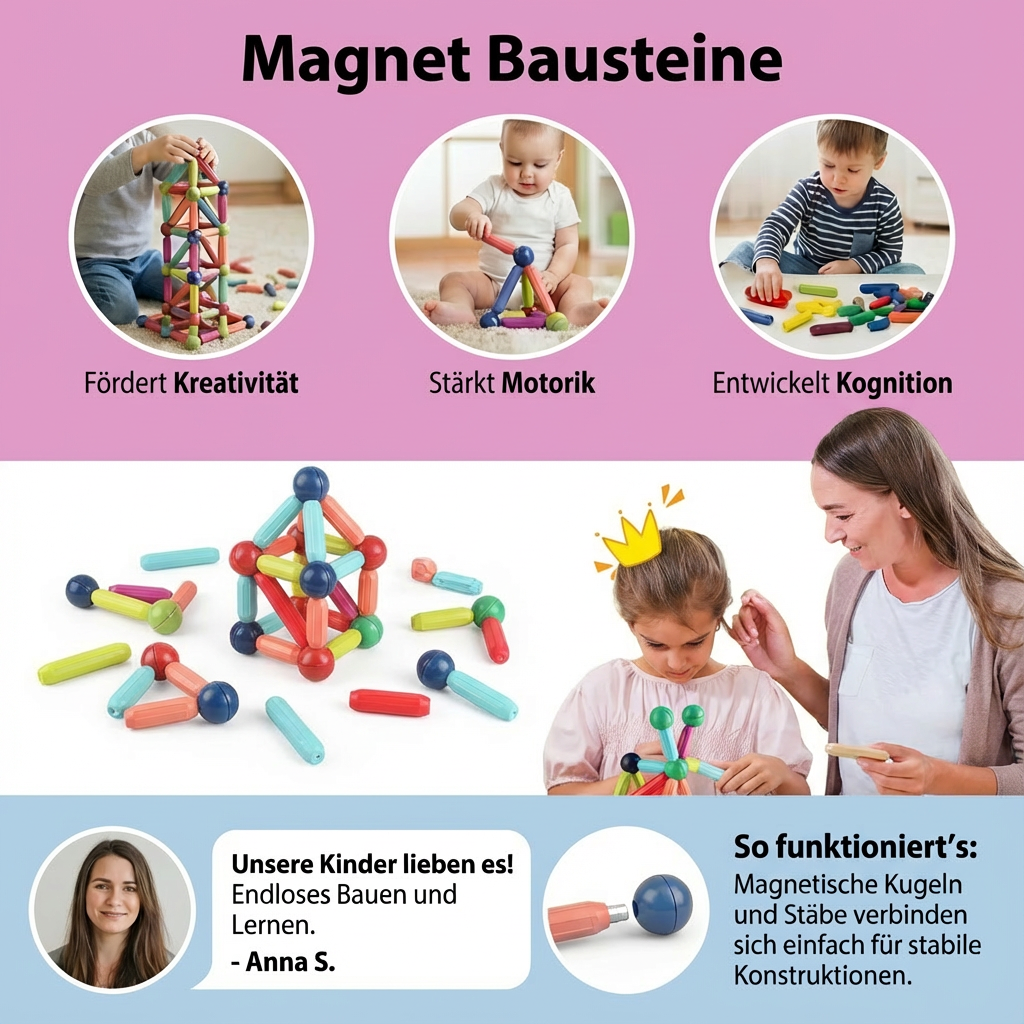 Magnetische Bouwstenen Set voor Kinderen Creatief Spelen