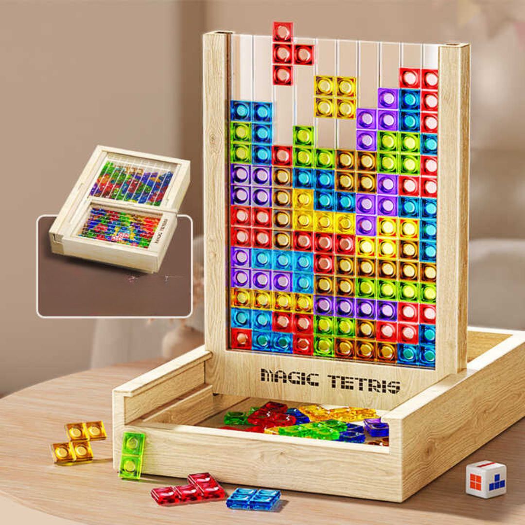 Houten Tetris Spel Klassiek Strategisch Speelgoed