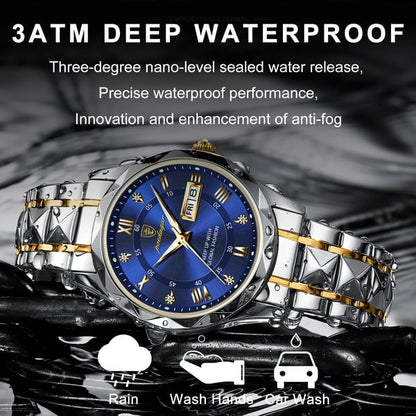 Luxe Herenhorloge 316L RVS met Quartzbeweging en Datum