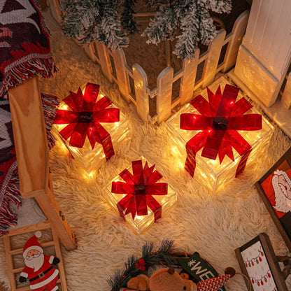 Kerstcadeauboxen LED Verlicht Set van 3 voor Binnen en Buiten