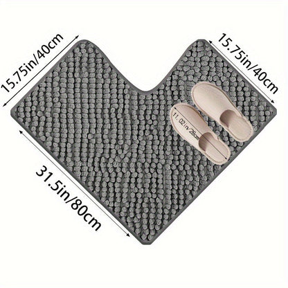 Zachte L-vormige Badmat Antislip met Pluche Opdruk