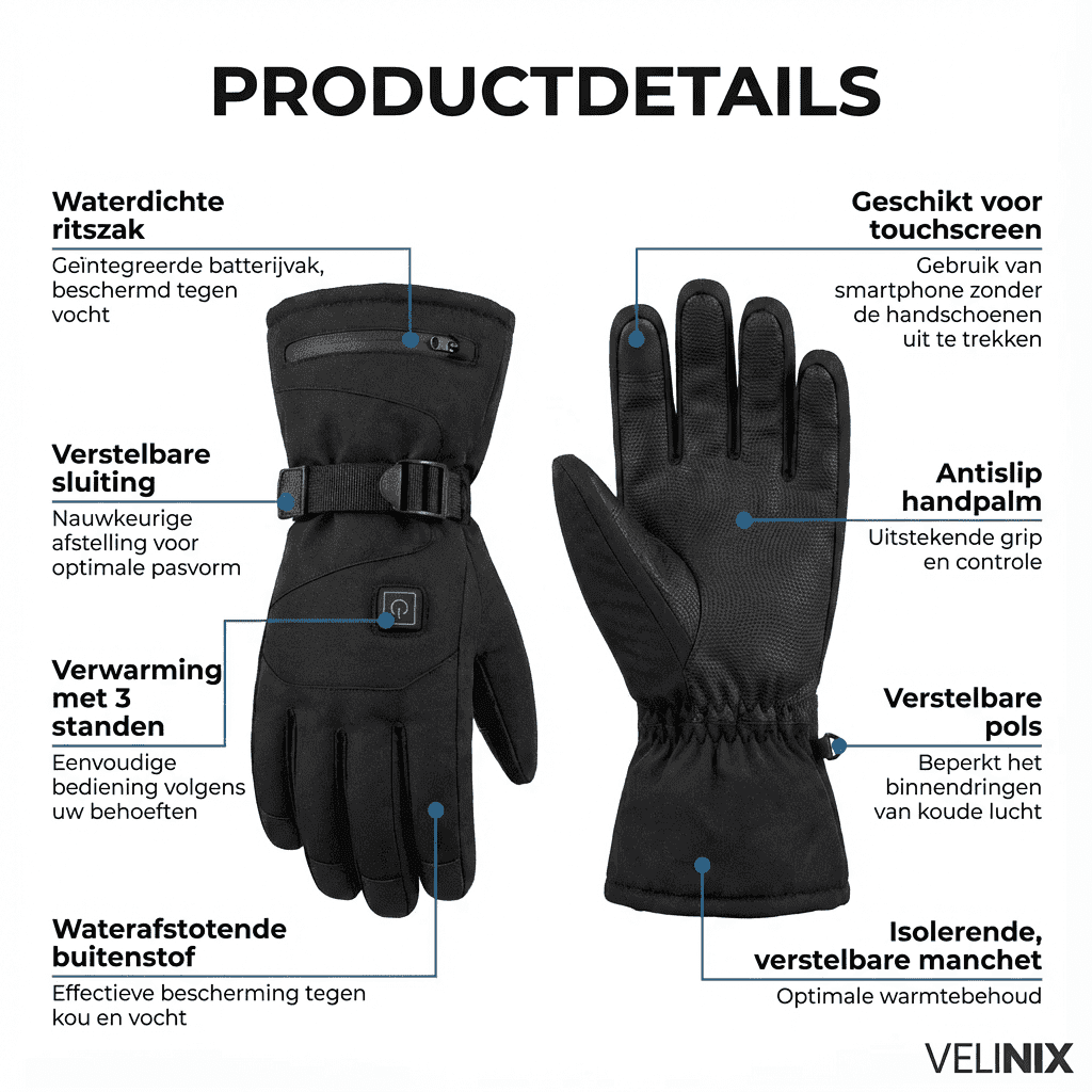 Velinix™ – Oplaadbare verwarmde handschoenen
