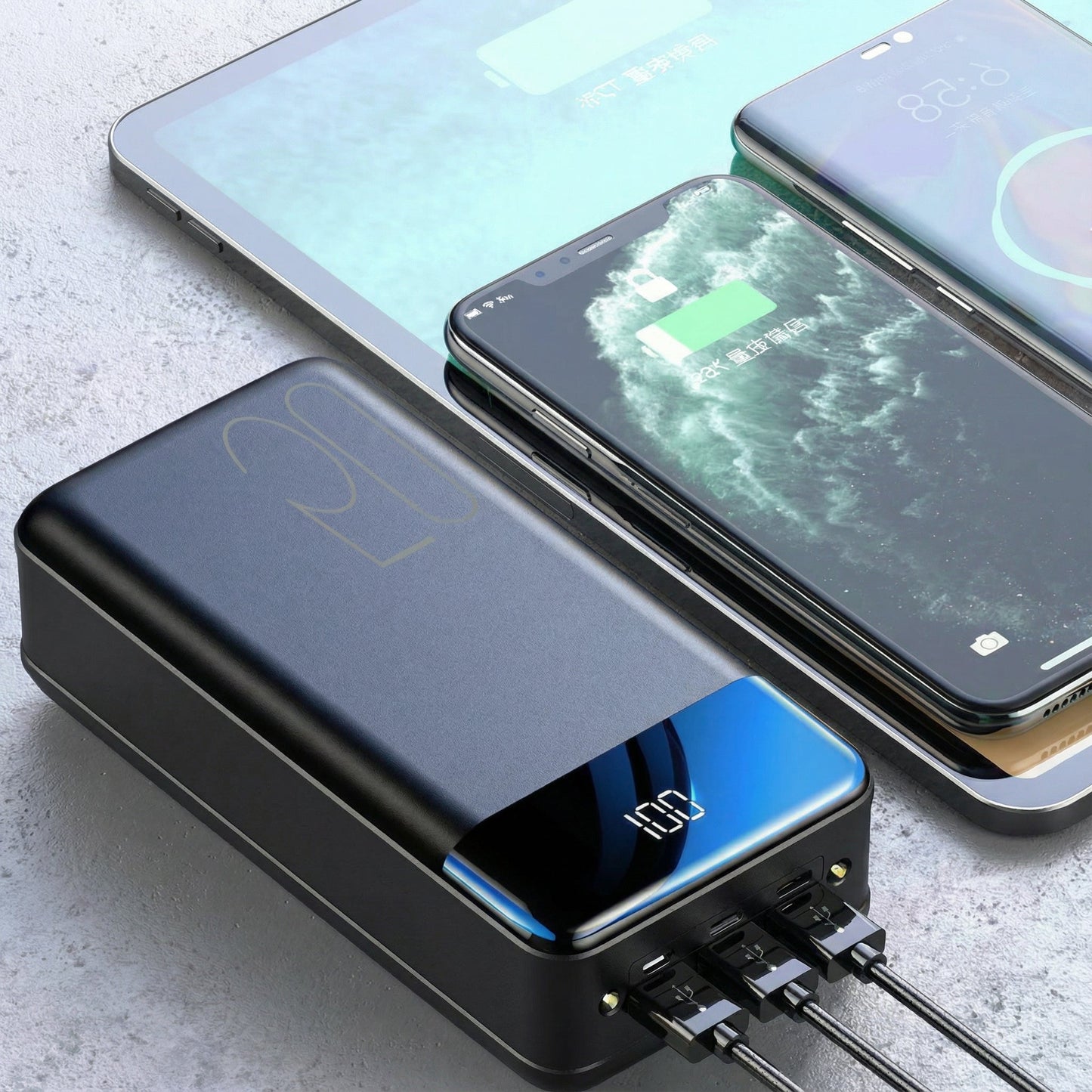 Krachtige Powerbank 100.000 mAh met Snelladen en LED Display