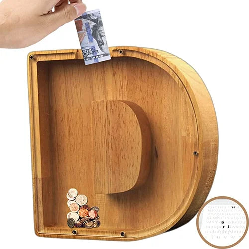 Houten Spaarpot Gepersonaliseerd met Naam of Initialen