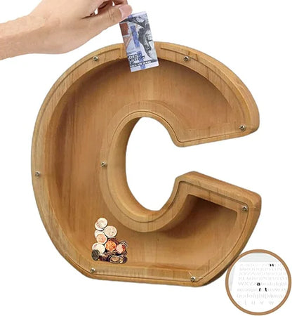 Houten Spaarpot Gepersonaliseerd met Naam of Initialen