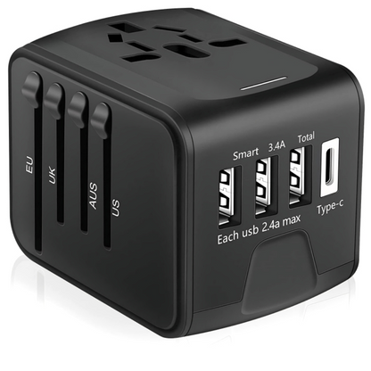 Reisstekker Universeel met USB Oplaadstation