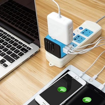 Reisstekker Universeel met USB Oplaadstation - Velinix
