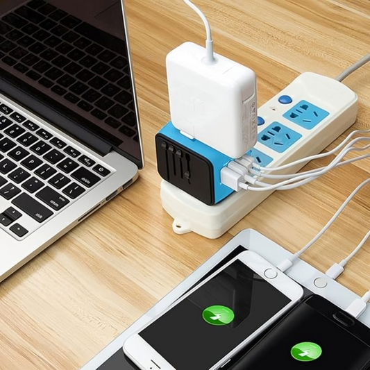 Reisstekker Universeel met USB Oplaadstation - Velinix