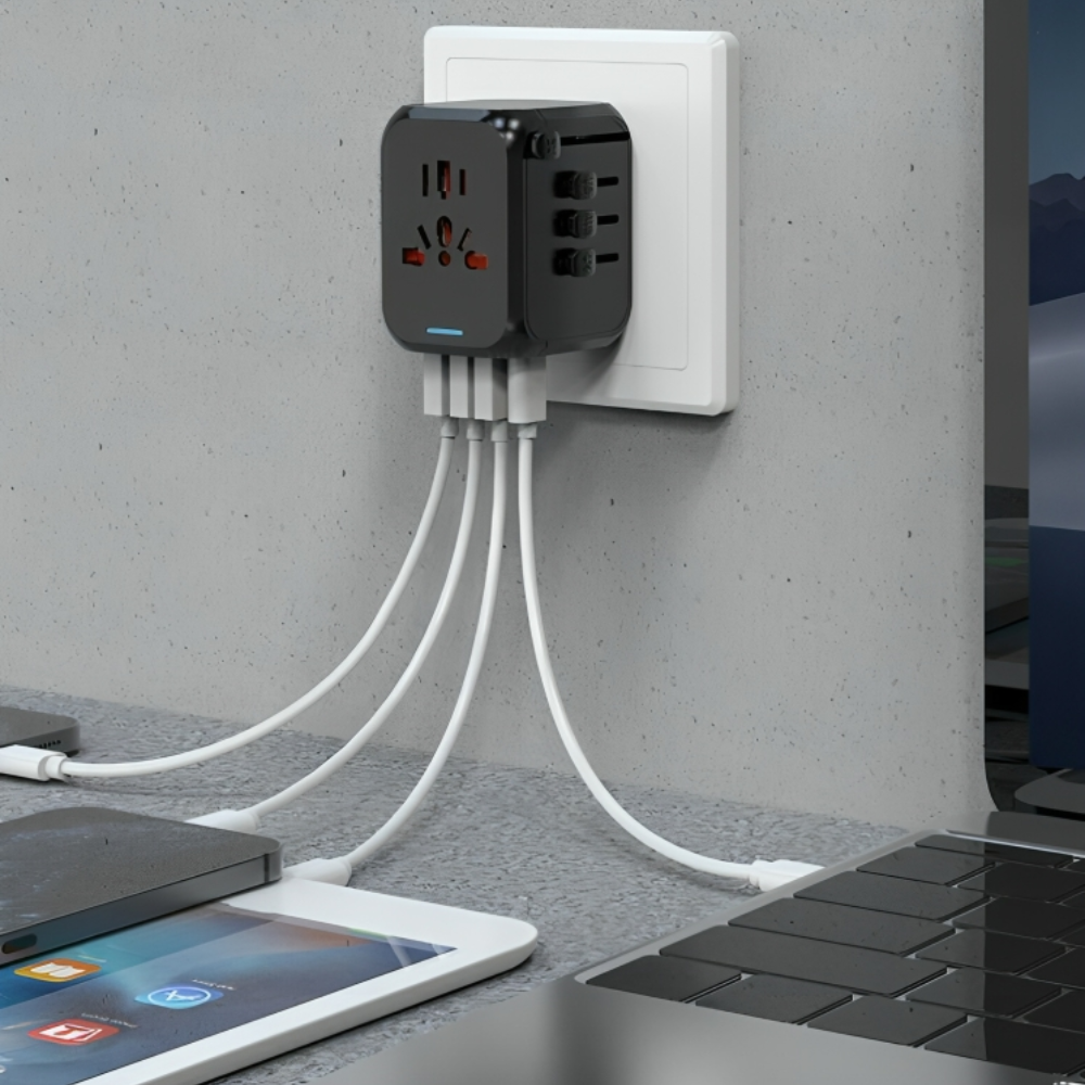 Reisstekker Universeel met USB Oplaadstation