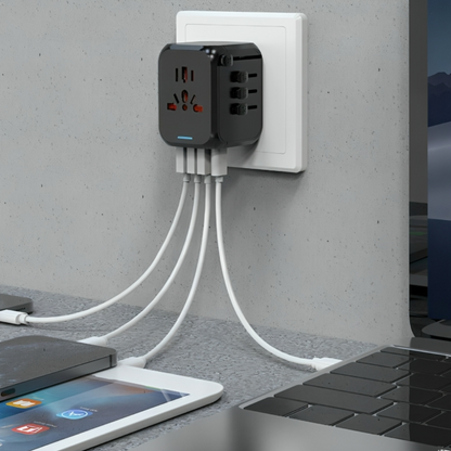Reisstekker Universeel met USB Oplaadstation