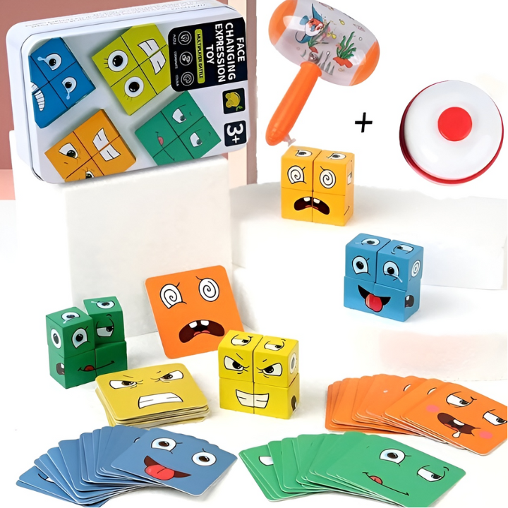 Montessori Blokken Set Emotie Puzzel voor Kinderen - Velinix