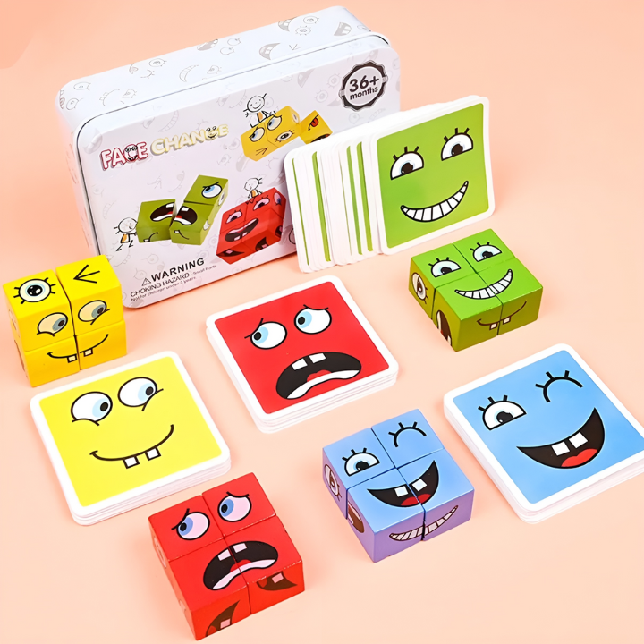 Montessori Blokken Set Emotie Puzzel voor Kinderen