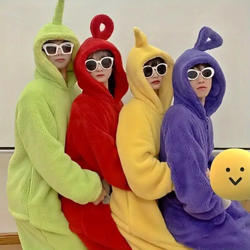 Onesie Pluche Fleece Kostuum Unisex Hooded Lounge Set