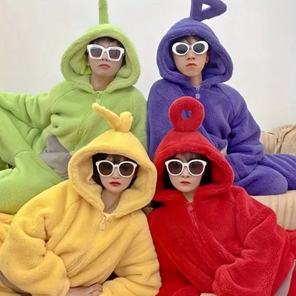 Onesie Pluche Fleece Kostuum Unisex Hooded Lounge Set