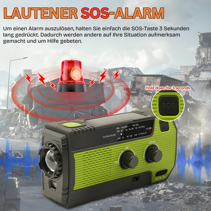Draagbare Noodradio op Zonne-energie Waterdicht
