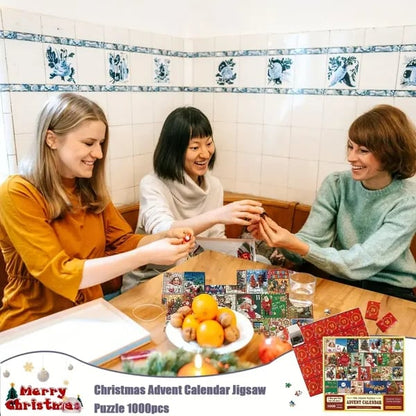 Kerstpuzzel Adventskalender 1000 Stukjes Legpuzzel voor Volwassenen en Kinderen