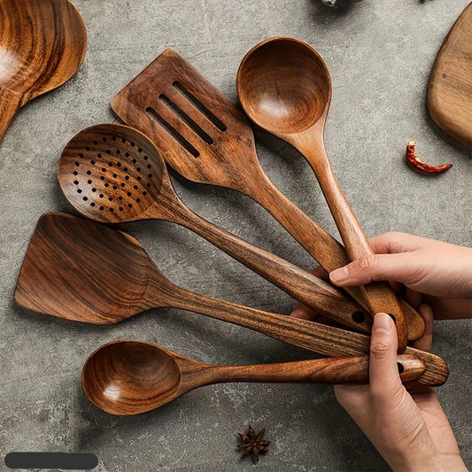 Teak Keuken Set Natuurlijk Houten Bestek - Velinix