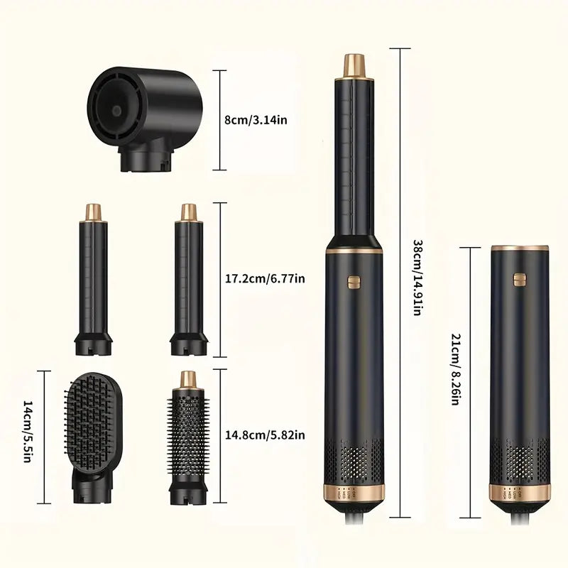 Haarstyling Set 5-in-1 Föhn Krultang Steilborstel Compleet