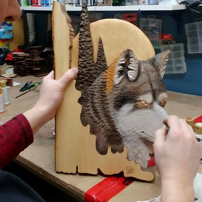 Dier Houtsnijwerk Wanddecoratie Handgemaakt Uniek