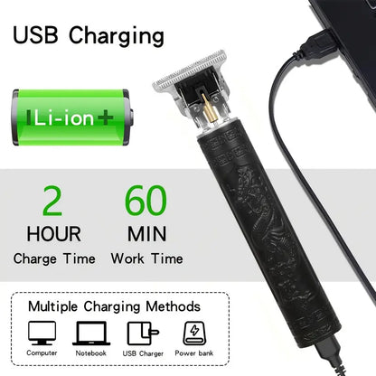 Draadloze Mannen Trimmer Set met LED-display en USB-oplaadbaar