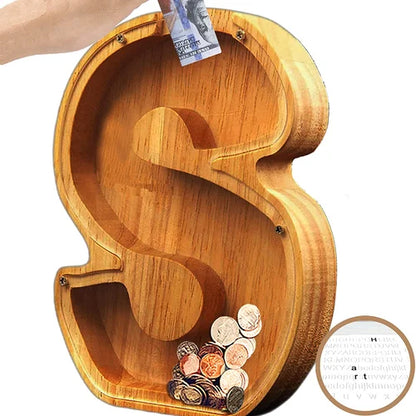 Houten Spaarpot Gepersonaliseerd met Naam of Initialen