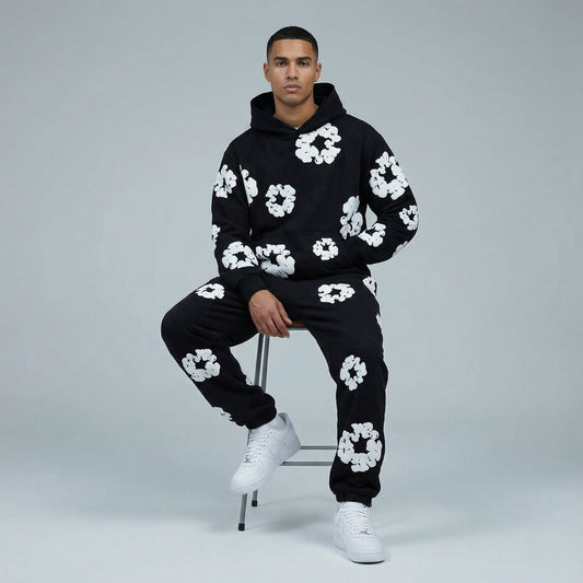 Heren Trainingspak Comfortabel Bloemenprint Sportoutfit - Velinix