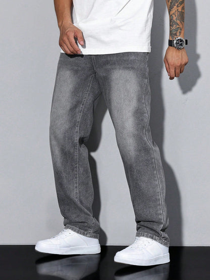 Heren Jeans Daan Effen Blauw Casual Mode