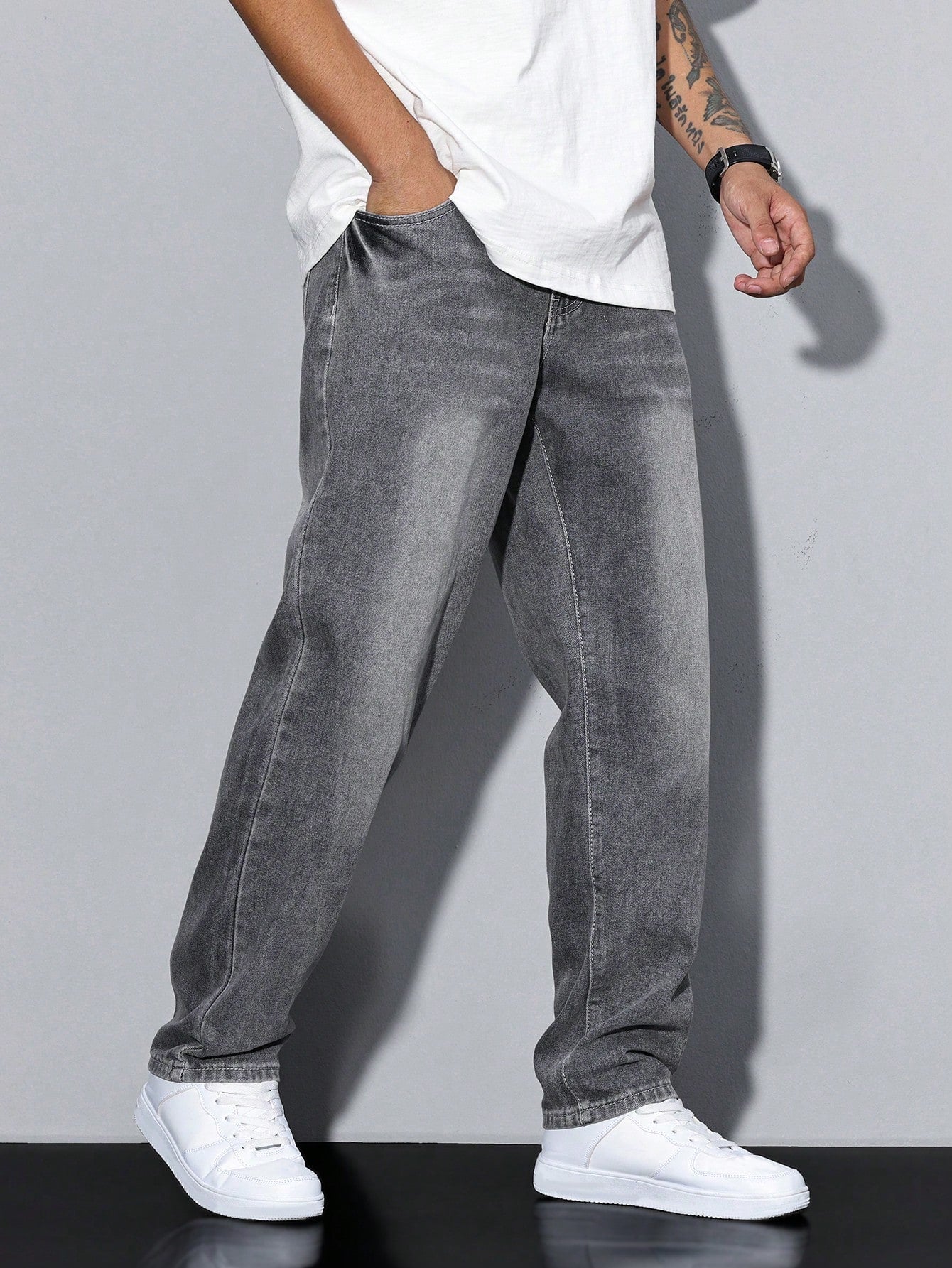 Heren Jeans Daan Effen Blauw Casual Mode