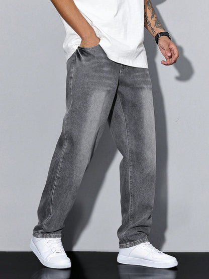 Heren Jeans Daan Effen Blauw Casual Mode
