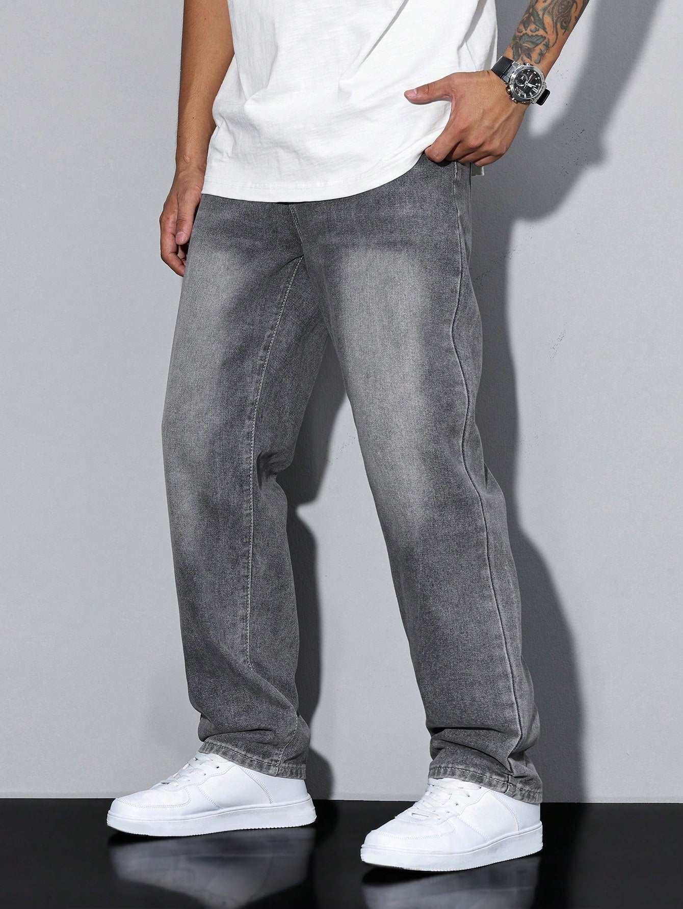 Heren Jeans Daan Effen Blauw Casual Mode
