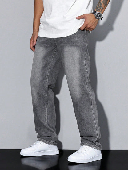 Heren Jeans Daan Effen Blauw Casual Mode