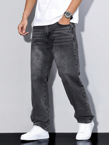 Heren Jeans Daan Effen Blauw Casual Mode