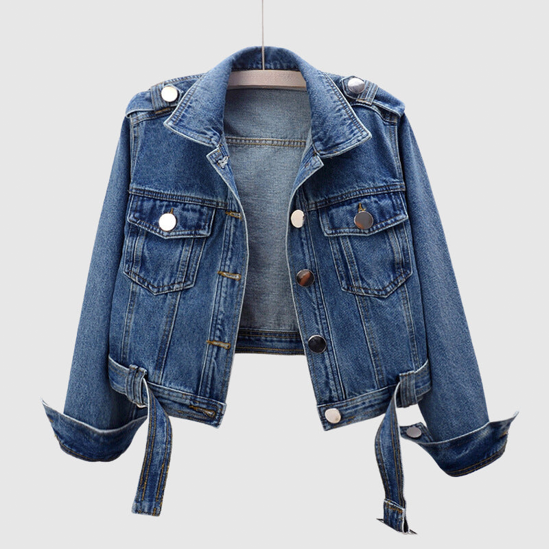 Dames Denim Jas Korte Spijkerjas Classic Style - Velinix