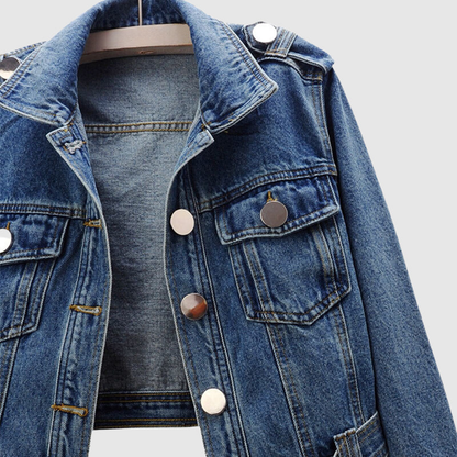 Dames Denim Jas Korte Spijkerjas Classic Style