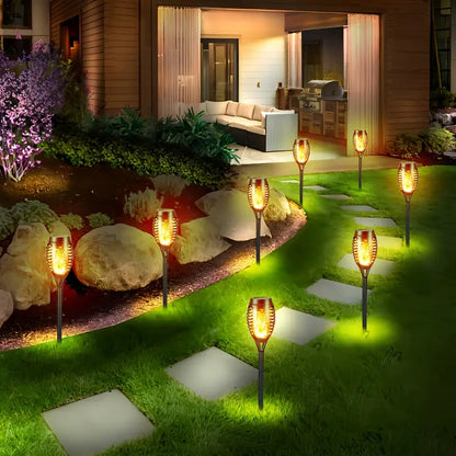Solar LED Tuinlampen Flikkerend Vuur Effect Set van 4/8/12