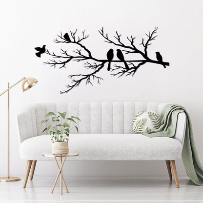 Wanddecoratie Metaal Vogels op Tak Natuurlijk Design - Velinix