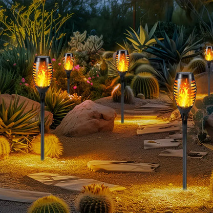Solar LED Tuinlampen Flikkerend Vuur Effect Set van 4/8/12
