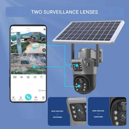 Draadloze 4K Beveiligingscamera Op Zonne-energie met Bewegingsdetectie
